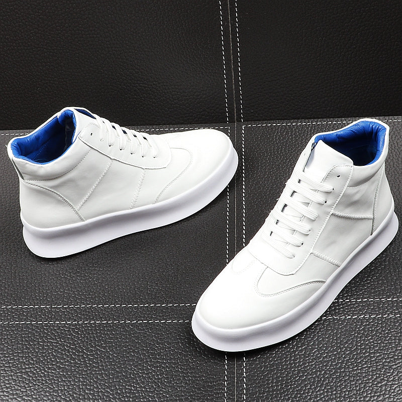 CuddlyIIPanda New Luxury Brand Men Fashion High Top Sneakers Spring Autumn Casual High Shoes Men Leather Boots Microfiber Shoes - kadopascher.com