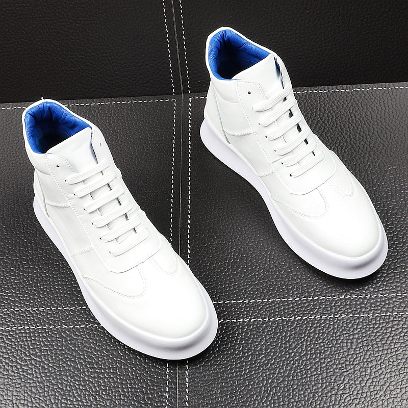 CuddlyIIPanda New Luxury Brand Men Fashion High Top Sneakers Spring Autumn Casual High Shoes Men Leather Boots Microfiber Shoes - kadopascher.com