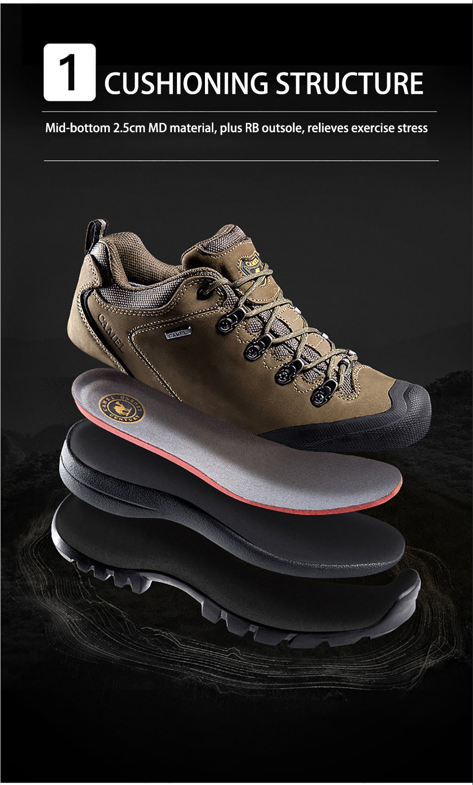 CAMEL Hommes Femmes Randonnée En Plein Air Chaussures En Cuir Antidérapant Respirant Escalade Trekking Randonnée Sneakers - kadopascher.com