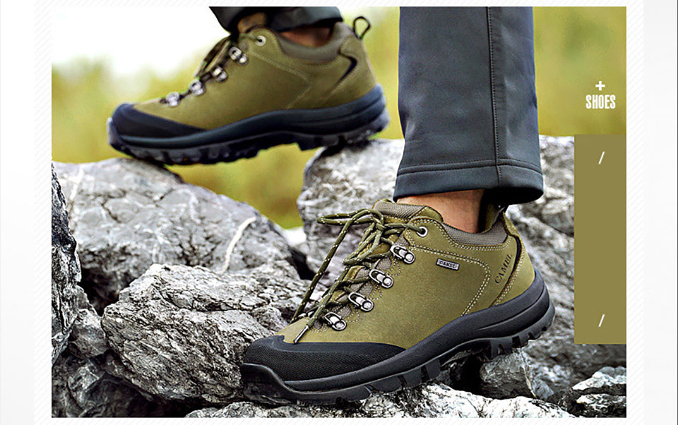 CAMEL Hommes Femmes Randonnée En Plein Air Chaussures En Cuir Antidérapant Respirant Escalade Trekking Randonnée Sneakers - kadopascher.com