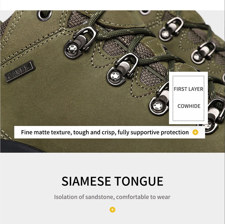 CAMEL Hommes Femmes Randonnée En Plein Air Chaussures En Cuir Antidérapant Respirant Escalade Trekking Randonnée Sneakers - kadopascher.com