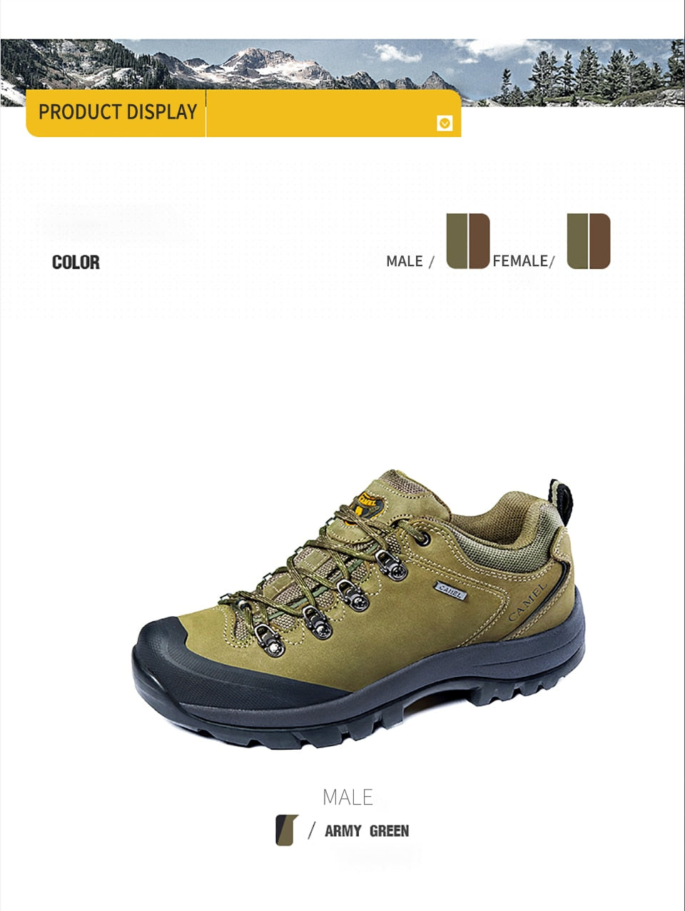 CAMEL Hommes Femmes Randonnée En Plein Air Chaussures En Cuir Antidérapant Respirant Escalade Trekking Randonnée Sneakers - kadopascher.com