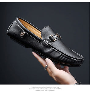 Mocassins de Luxe Chaussures cuir homme / Mocassins Doux marque luxe auto  / Chaussures En Cuir Hommes - kadopascher.com