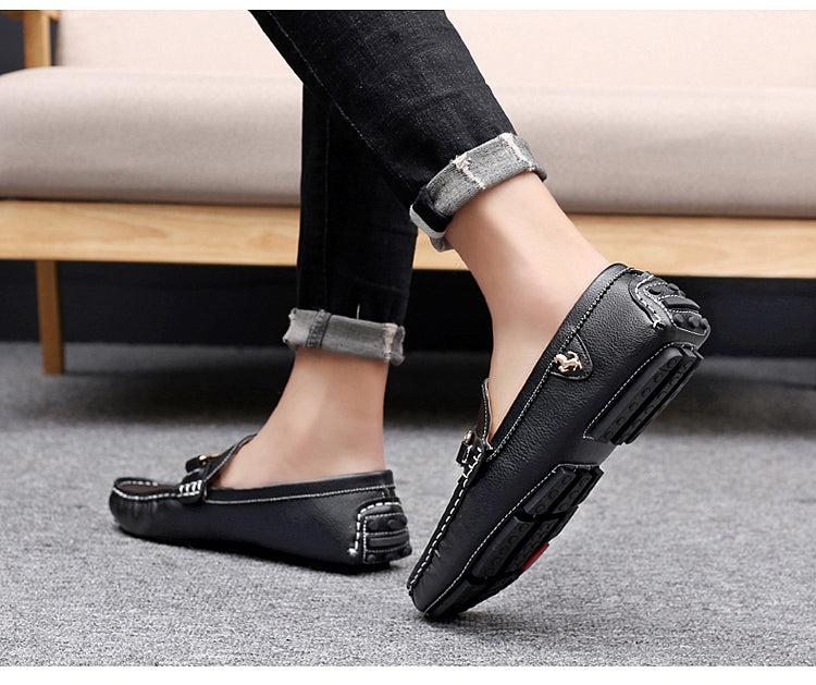 Mocassins de Luxe Chaussures cuir homme / Mocassins Doux marque luxe auto  / Chaussures En Cuir Hommes - kadopascher.com