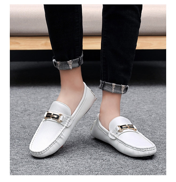 Mocassins de Luxe Chaussures cuir homme / Mocassins Doux marque luxe auto  / Chaussures En Cuir Hommes - kadopascher.com