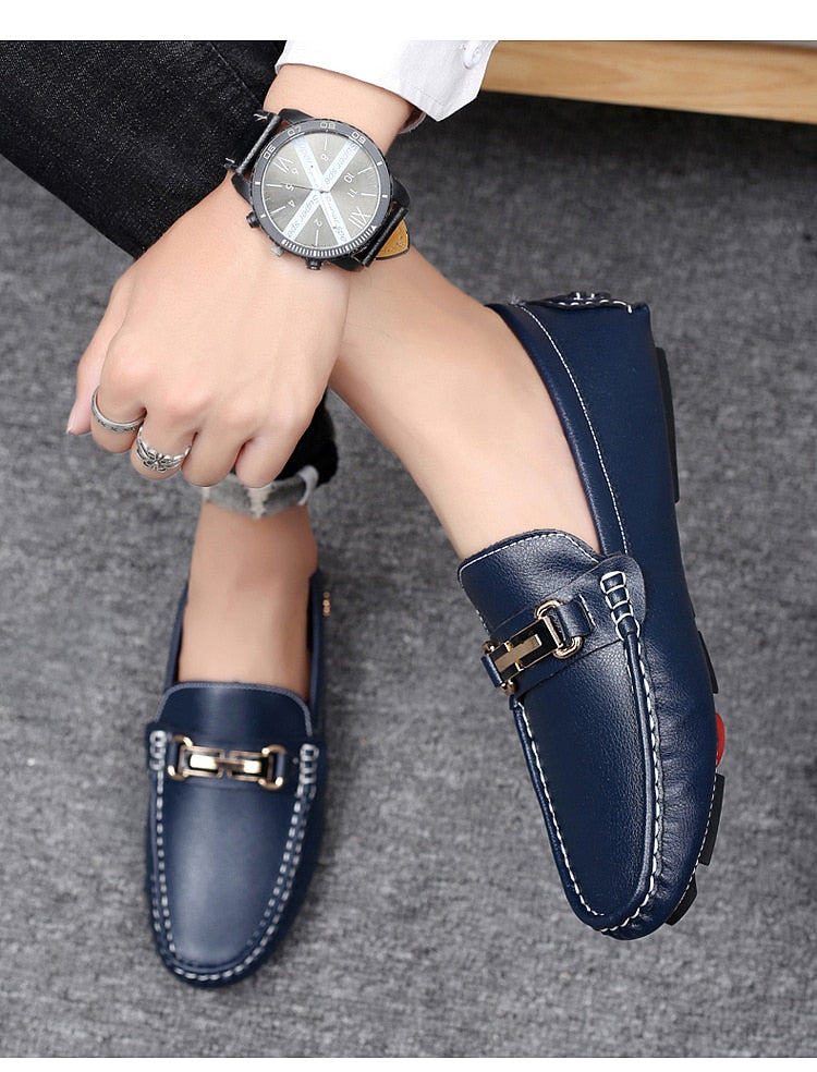 Mocassins de Luxe Chaussures cuir homme / Mocassins Doux marque luxe auto  / Chaussures En Cuir Hommes - kadopascher.com