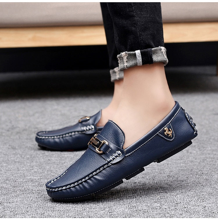 Mocassins de Luxe Chaussures cuir homme / Mocassins Doux marque luxe auto  / Chaussures En Cuir Hommes - kadopascher.com