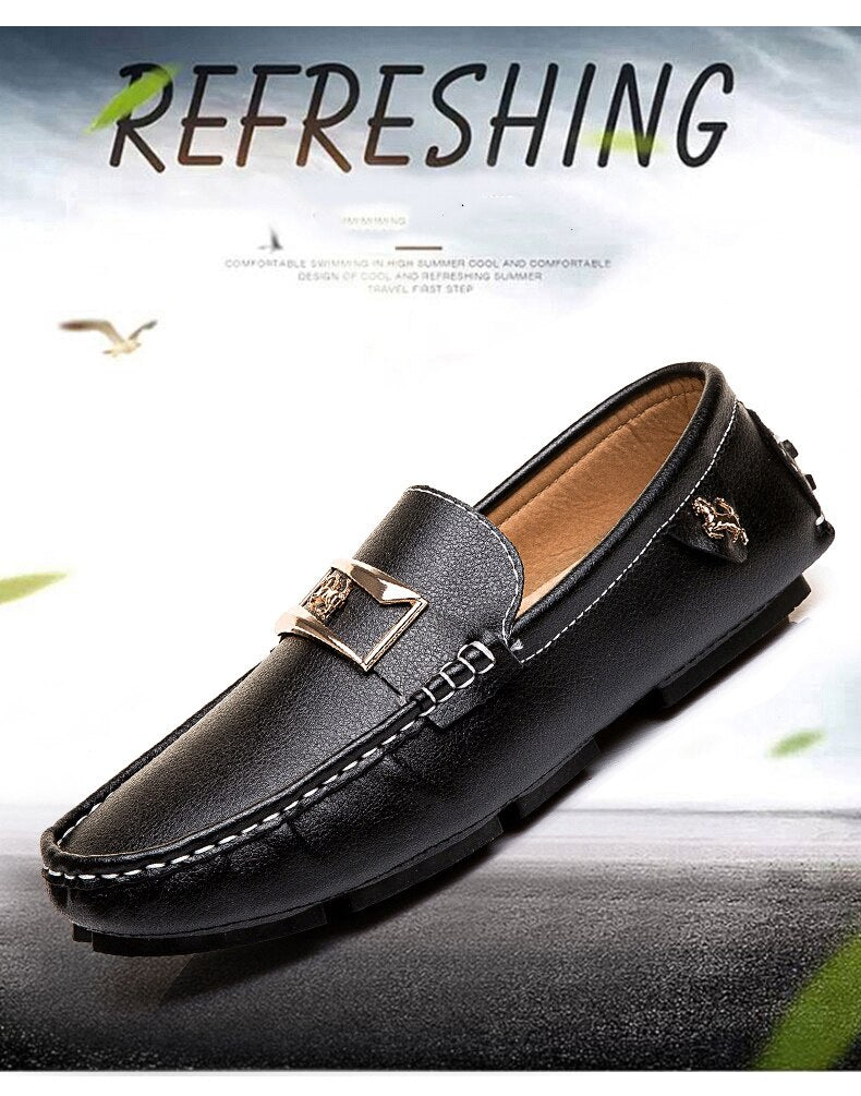 Mocassins en Cuir luxe auto / Casual Chaussures Hommes / Mocassin Chaussures design cuir luxe chic - kadopascher.com