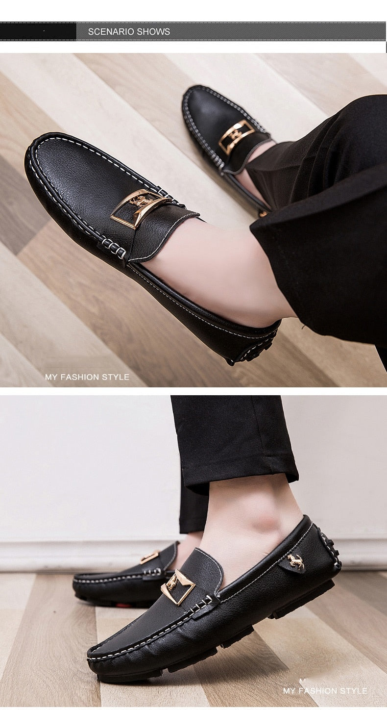 Mocassins en Cuir luxe auto / Casual Chaussures Hommes / Mocassin Chaussures design cuir luxe chic - kadopascher.com