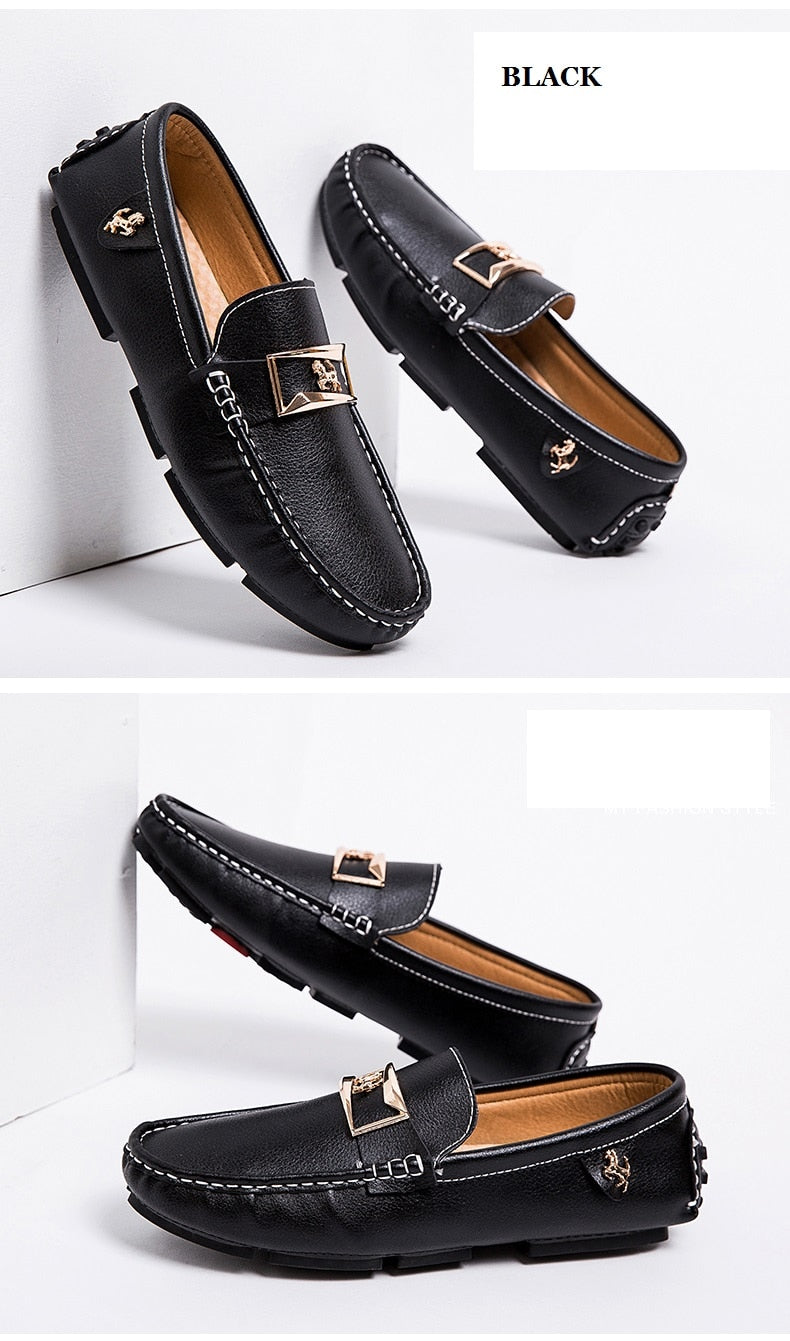 Mocassins en Cuir luxe auto / Casual Chaussures Hommes / Mocassin Chaussures design cuir luxe chic - kadopascher.com
