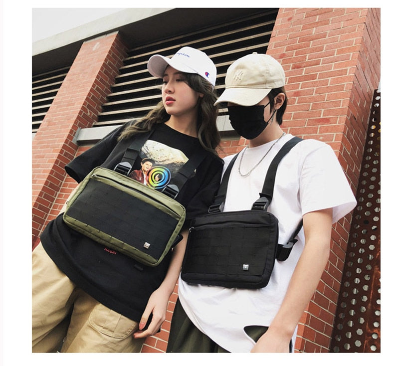 Gilet Poitrine Pack Hip hop Fonction Poitrine Rig Pack Nylon militaire Gilet poitrine rig rig Pack - kadopascher.com