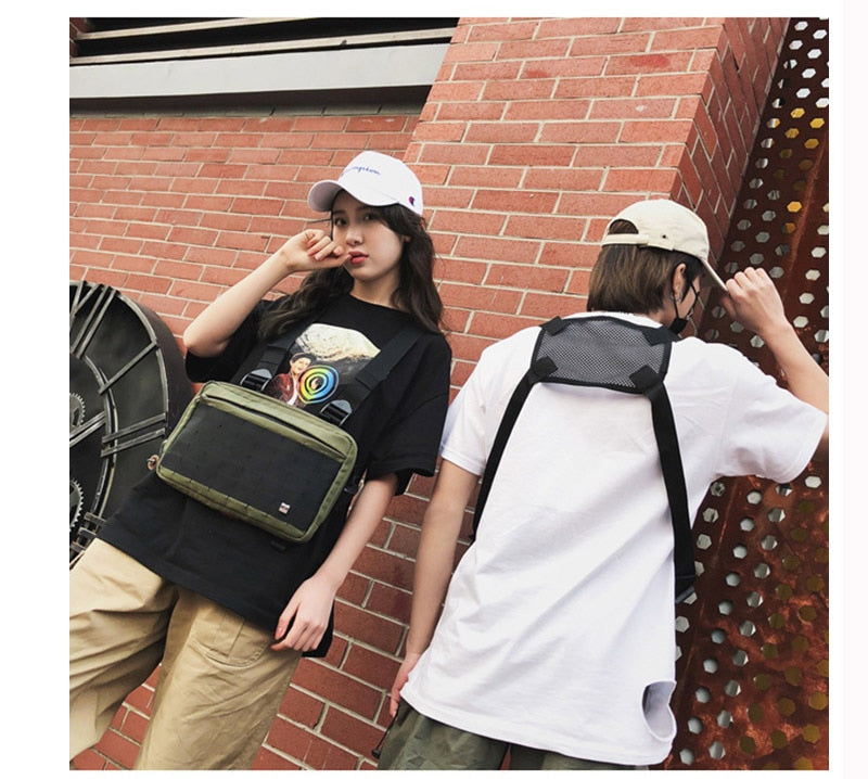 Gilet Poitrine Pack Hip hop Fonction Poitrine Rig Pack Nylon militaire Gilet poitrine rig rig Pack - kadopascher.com