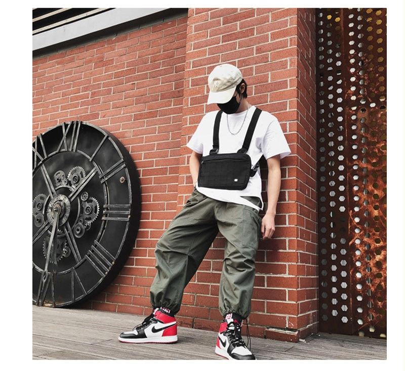 Gilet Poitrine Pack Hip hop Fonction Poitrine Rig Pack Nylon militaire Gilet poitrine rig rig Pack - kadopascher.com