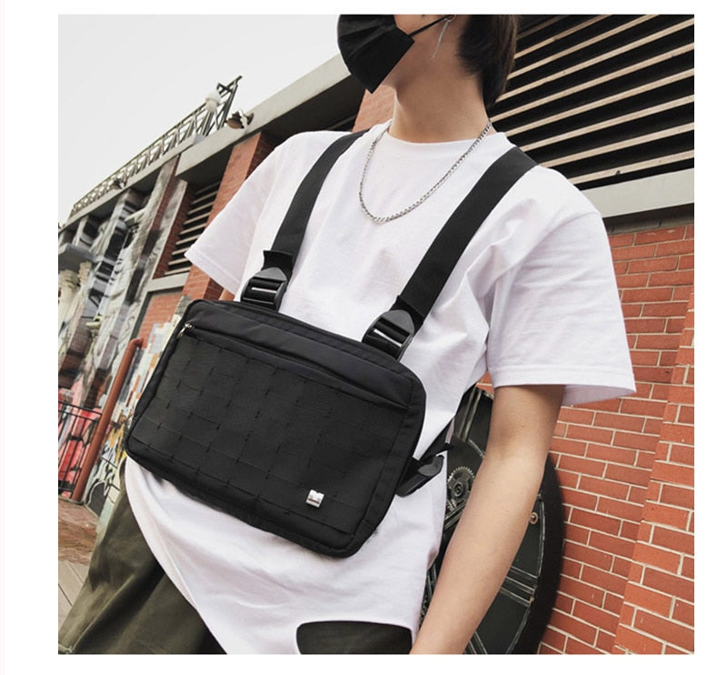 Gilet Poitrine Pack Hip hop Fonction Poitrine Rig Pack Nylon militaire Gilet poitrine rig rig Pack - kadopascher.com