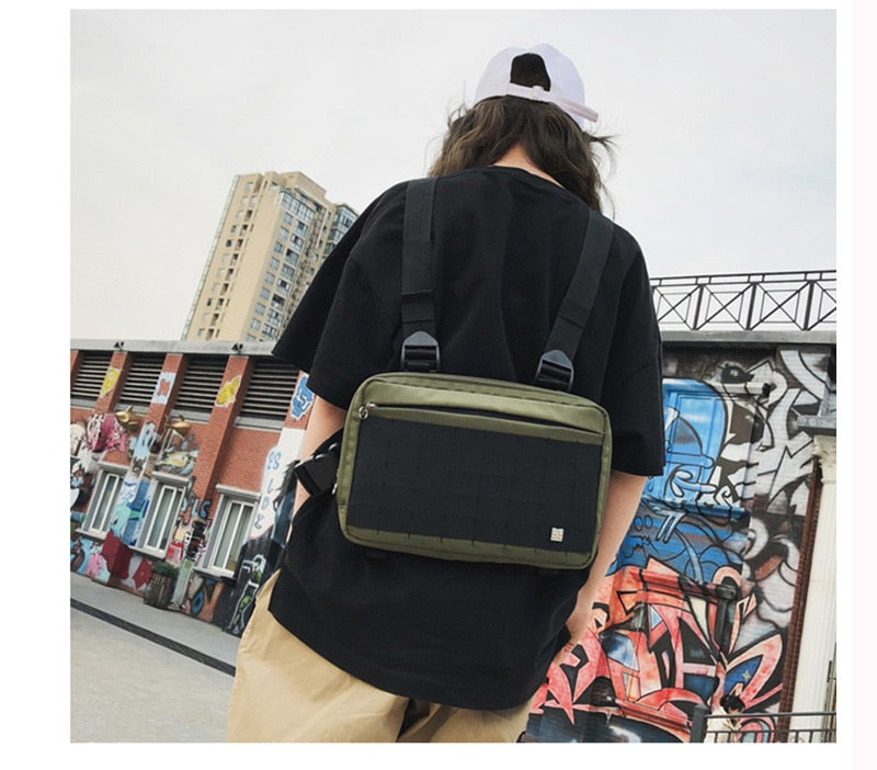 Gilet Poitrine Pack Hip hop Fonction Poitrine Rig Pack Nylon militaire Gilet poitrine rig rig Pack - kadopascher.com