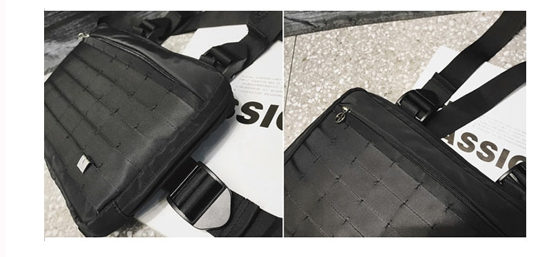 Gilet Poitrine Pack Hip hop Fonction Poitrine Rig Pack Nylon militaire Gilet poitrine rig rig Pack - kadopascher.com