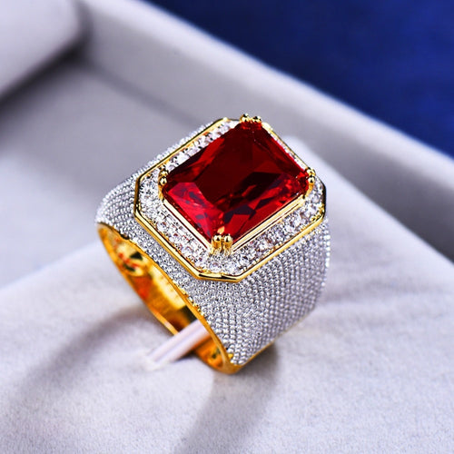 Magnifique bague Bijoux Or Jaune et pierre zircon / bague homme femme luxueuse - kadopascher.com