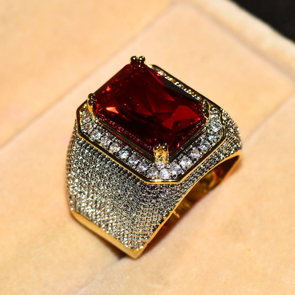 Magnifique bague Bijoux Or Jaune et pierre zircon / bague homme femme luxueuse - kadopascher.com