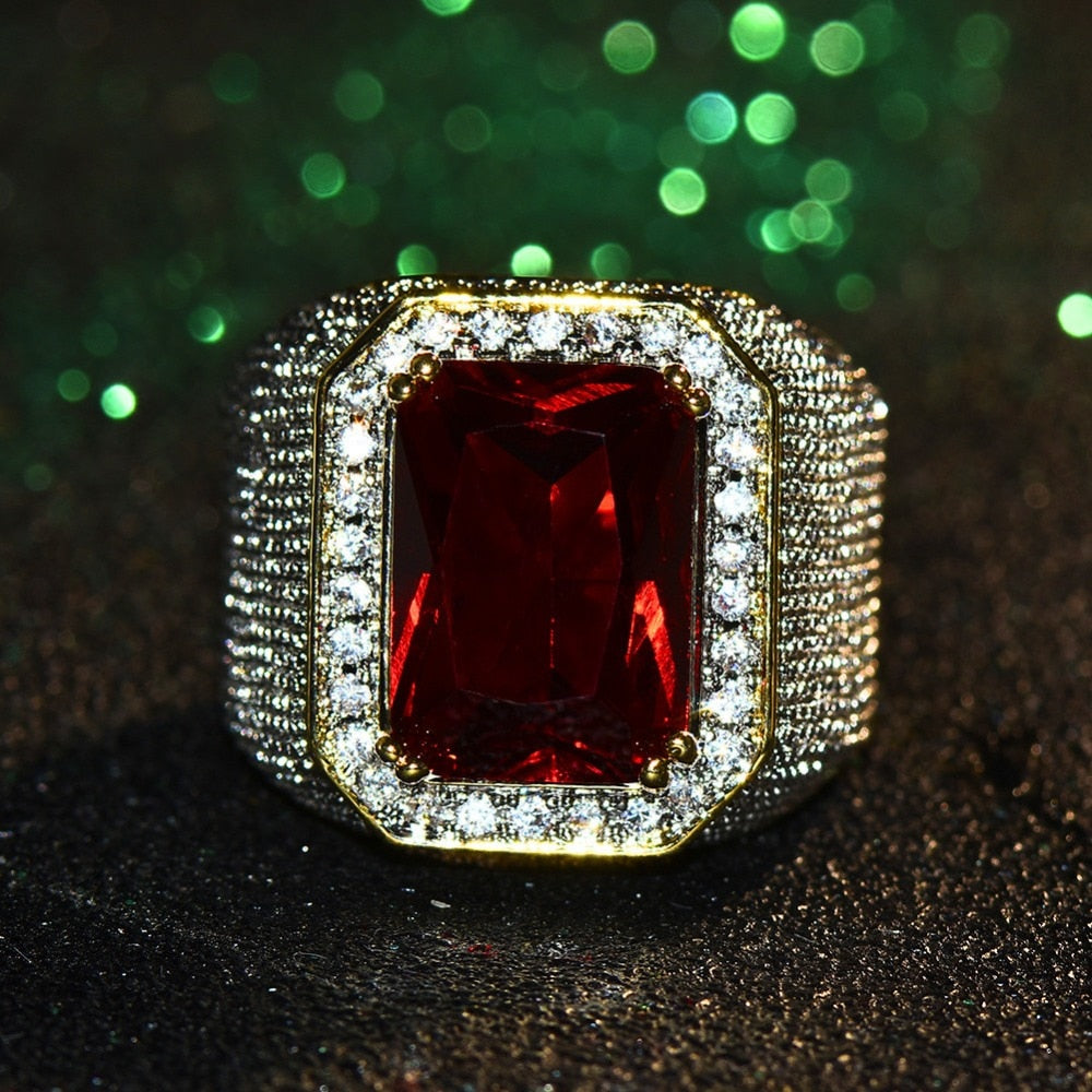 Magnifique bague Bijoux Or Jaune et pierre zircon / bague homme femme luxueuse - kadopascher.com