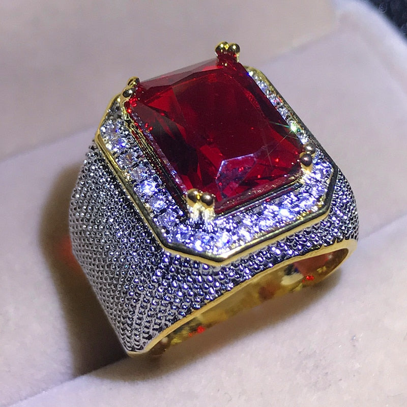 Magnifique bague Bijoux Or Jaune et pierre zircon / bague homme femme luxueuse - kadopascher.com