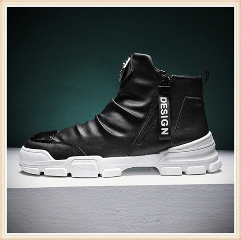 Chaussures bottines hommes en cuir véritable mode luxe  / bottes de neige Super qualité / chaussures de designer 5 # 20 / 10D50 - kadopascher.com