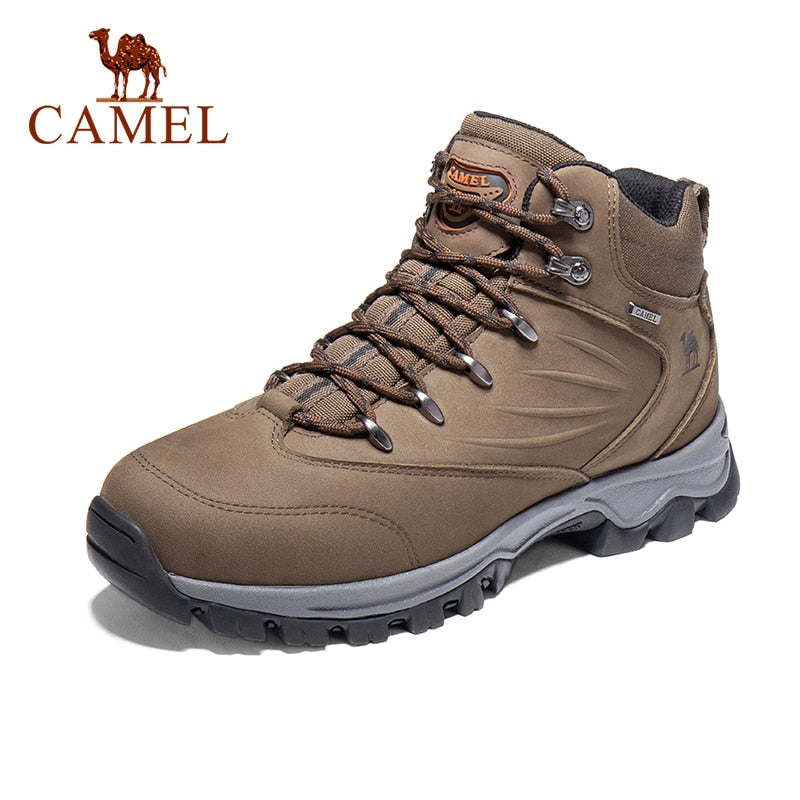 CAMEL Outdoor Sports High-Top Chaussures de randonnée en cuir pour hommes Imperméable Antidérapant Respirant Bottes de trekking d'escalade - kadopascher.com