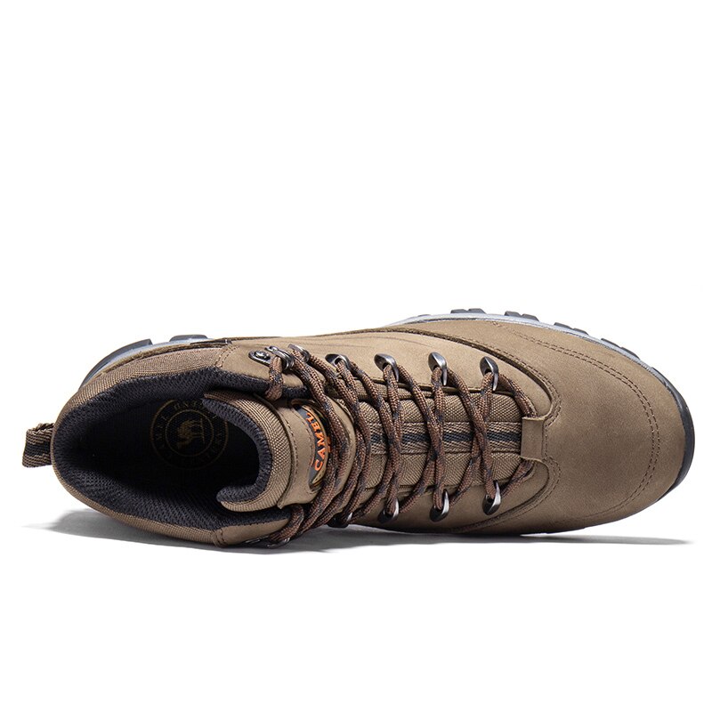 CAMEL Outdoor Sports High-Top Chaussures de randonnée en cuir pour hommes Imperméable Antidérapant Respirant Bottes de trekking d'escalade - kadopascher.com