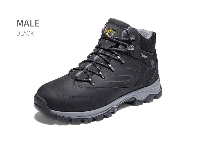 CAMEL Outdoor Sports High-Top Chaussures de randonnée en cuir pour hommes Imperméable Antidérapant Respirant Bottes de trekking d'escalade - kadopascher.com