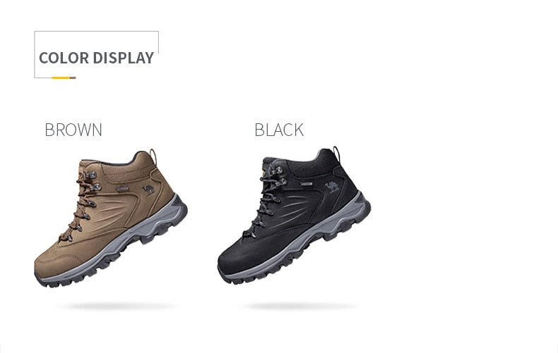 CAMEL Outdoor Sports High-Top Chaussures de randonnée en cuir pour hommes Imperméable Antidérapant Respirant Bottes de trekking d'escalade - kadopascher.com