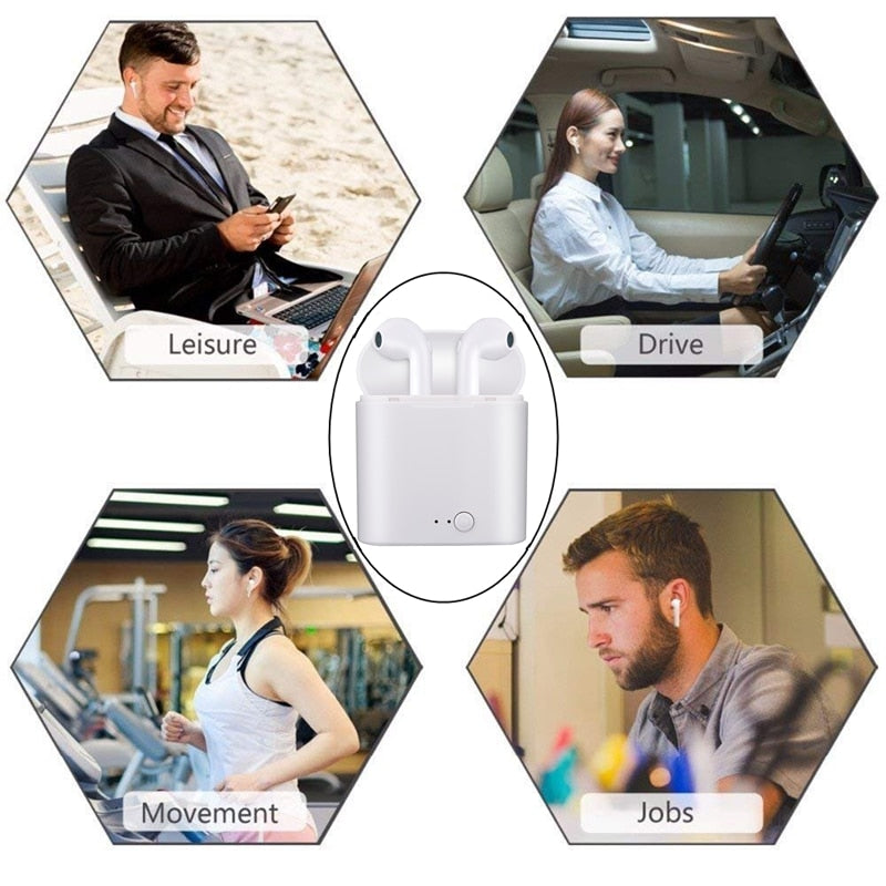 i7s TWS Wireless Earphone 3D Bluetooth5.0 Headphones Android Headset For Iphone 7 8 plus x xr Xiaomi Mi 9T + Charging Box Sport - kadopascher.com