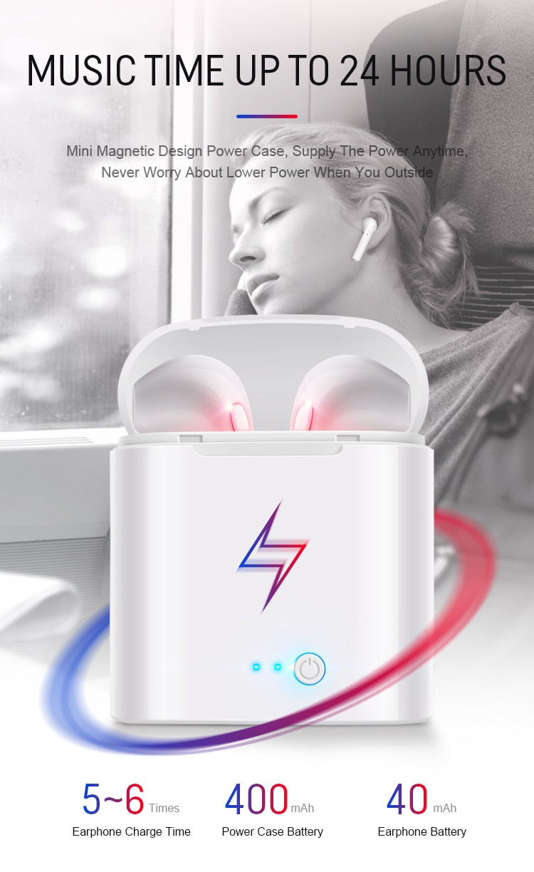 i7s TWS Wireless Earphone 3D Bluetooth5.0 Headphones Android Headset For Iphone 7 8 plus x xr Xiaomi Mi 9T + Charging Box Sport - kadopascher.com