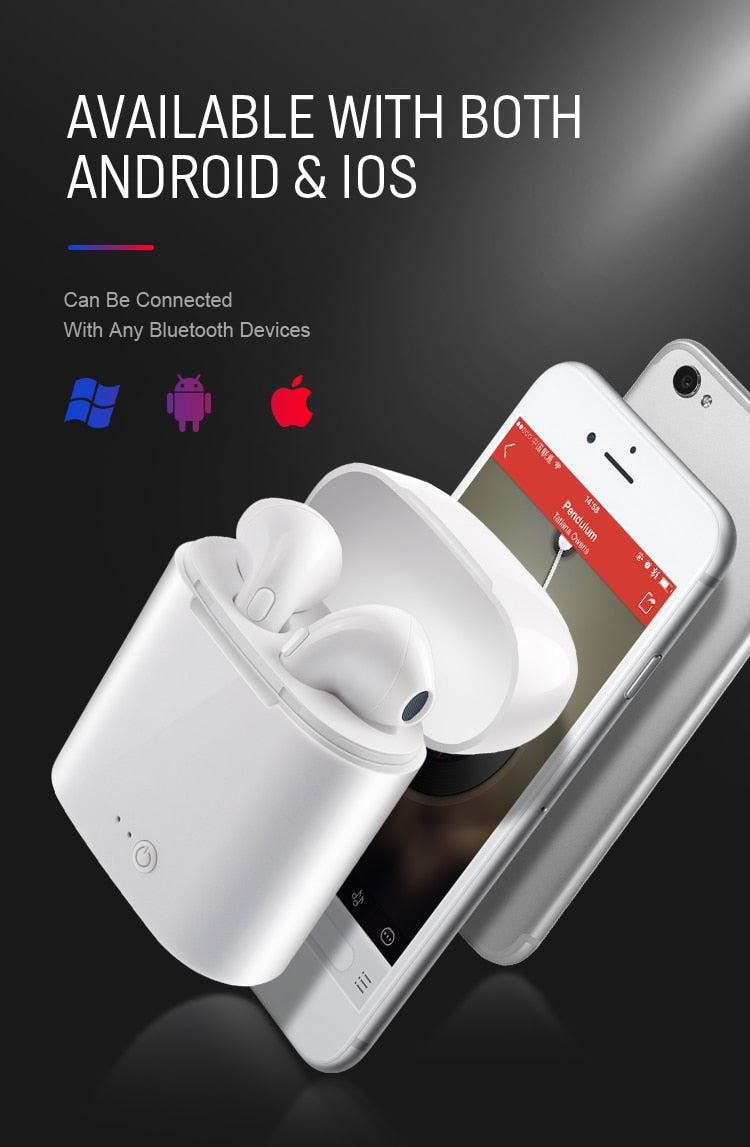 i7s TWS Wireless Earphone 3D Bluetooth5.0 Headphones Android Headset For Iphone 7 8 plus x xr Xiaomi Mi 9T + Charging Box Sport - kadopascher.com