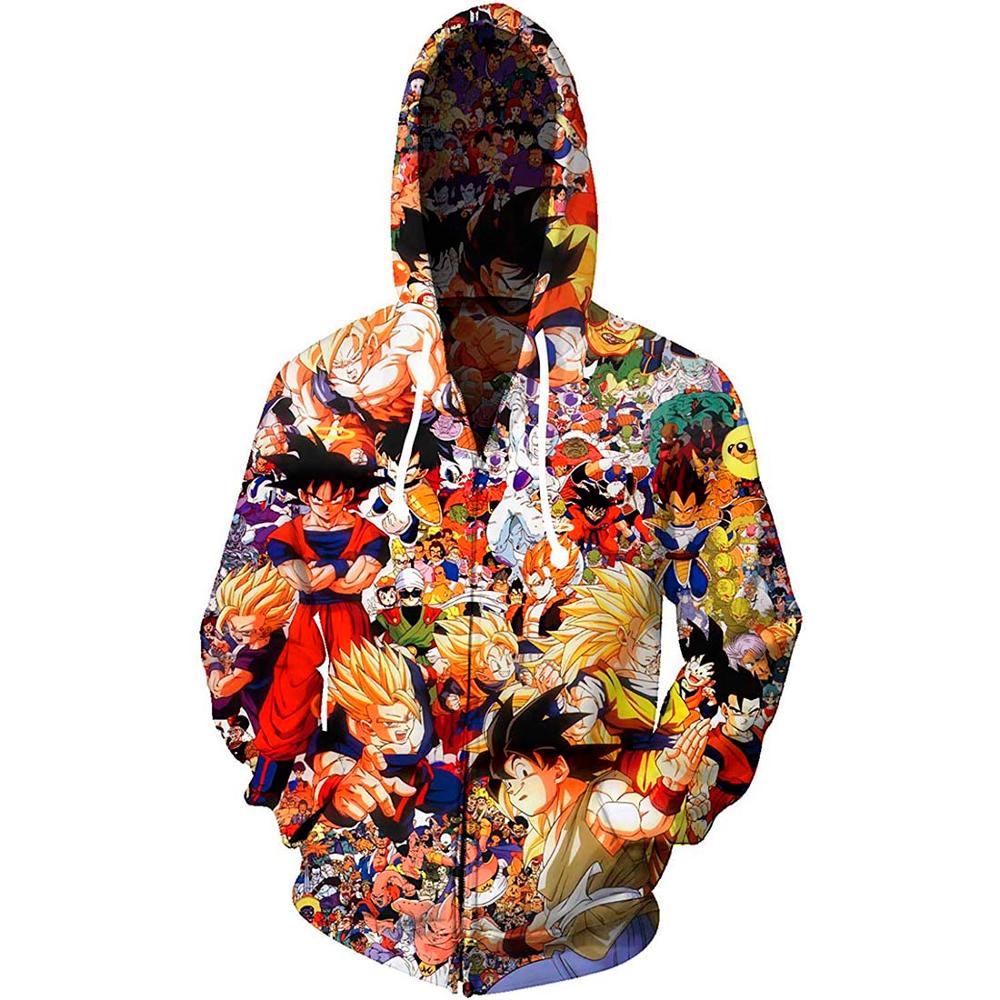 Dragon Ball Z Men Women Hoodies 2019 Fashion Streetwear Hooded Jacket Sweatshirt Cosplay Zipper Men Hoodie - kadopascher.com
