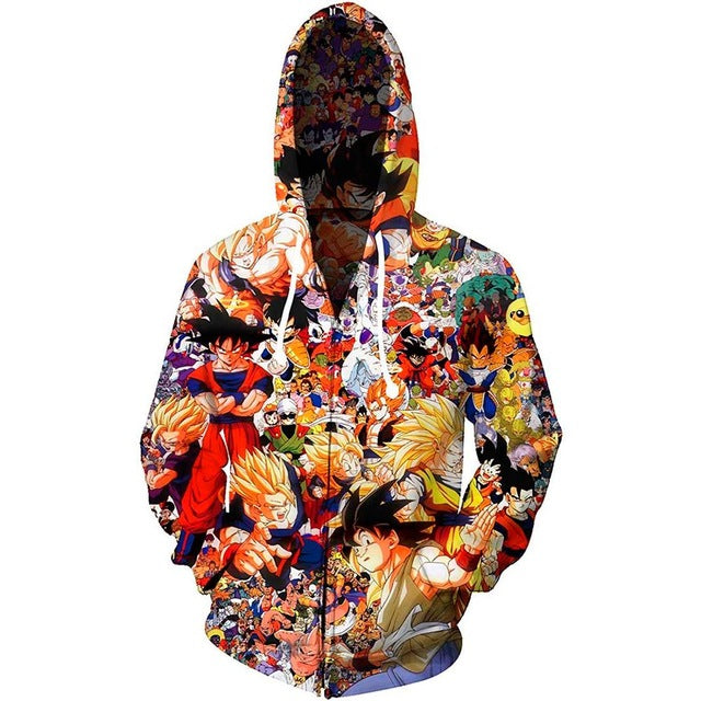 Dragon Ball Z Men Women Hoodies 2019 Fashion Streetwear Hooded Jacket Sweatshirt Cosplay Zipper Men Hoodie - kadopascher.com