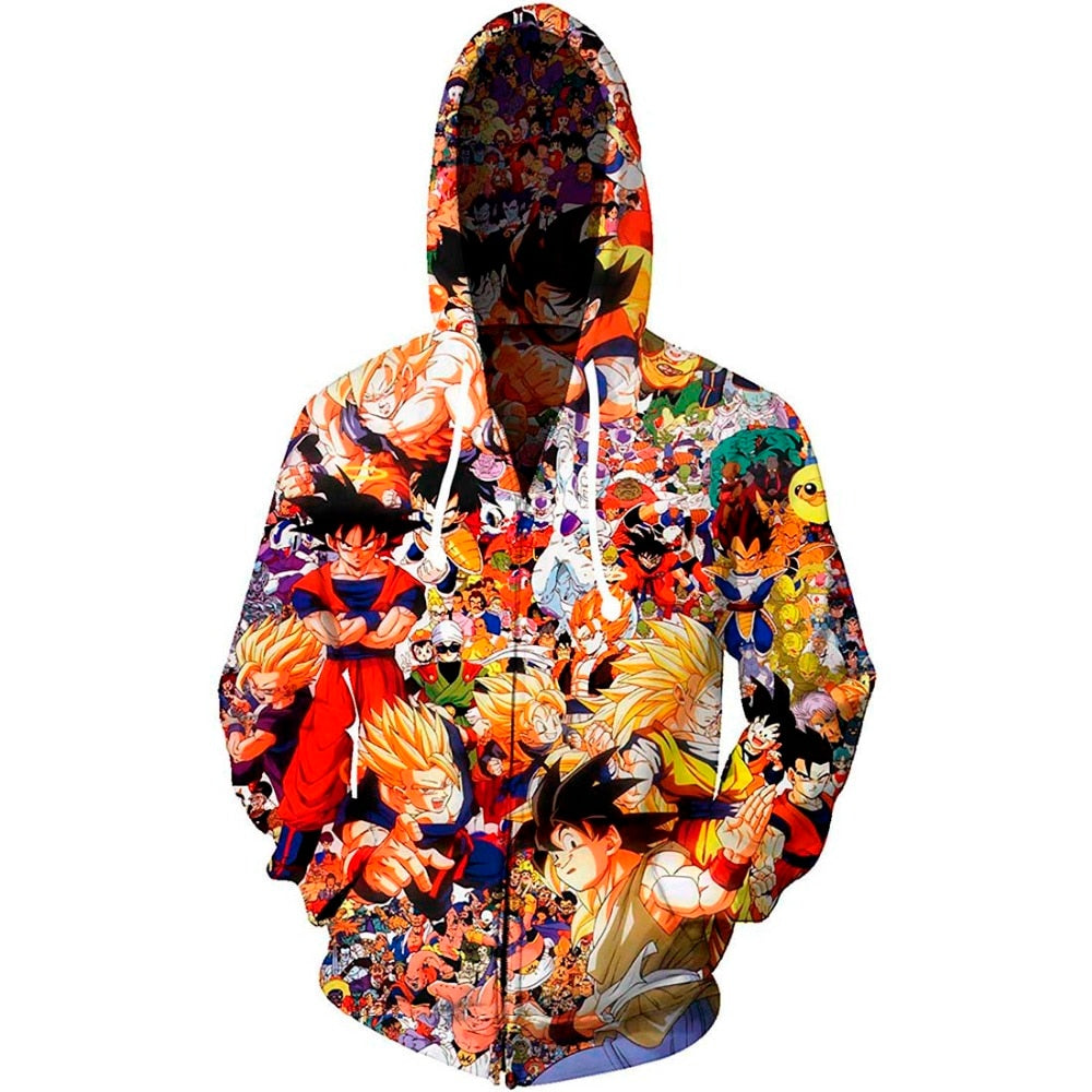 Dragon Ball Z Men Women Hoodies 2019 Fashion Streetwear Hooded Jacket Sweatshirt Cosplay Zipper Men Hoodie - kadopascher.com