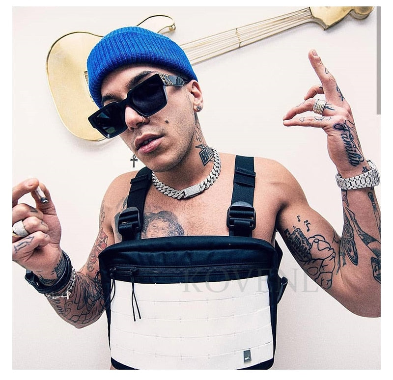 Gilet Poitrine Pack Hip hop Fonction Poitrine Rig Pack Nylon militaire Gilet poitrine rig rig Pack - kadopascher.com