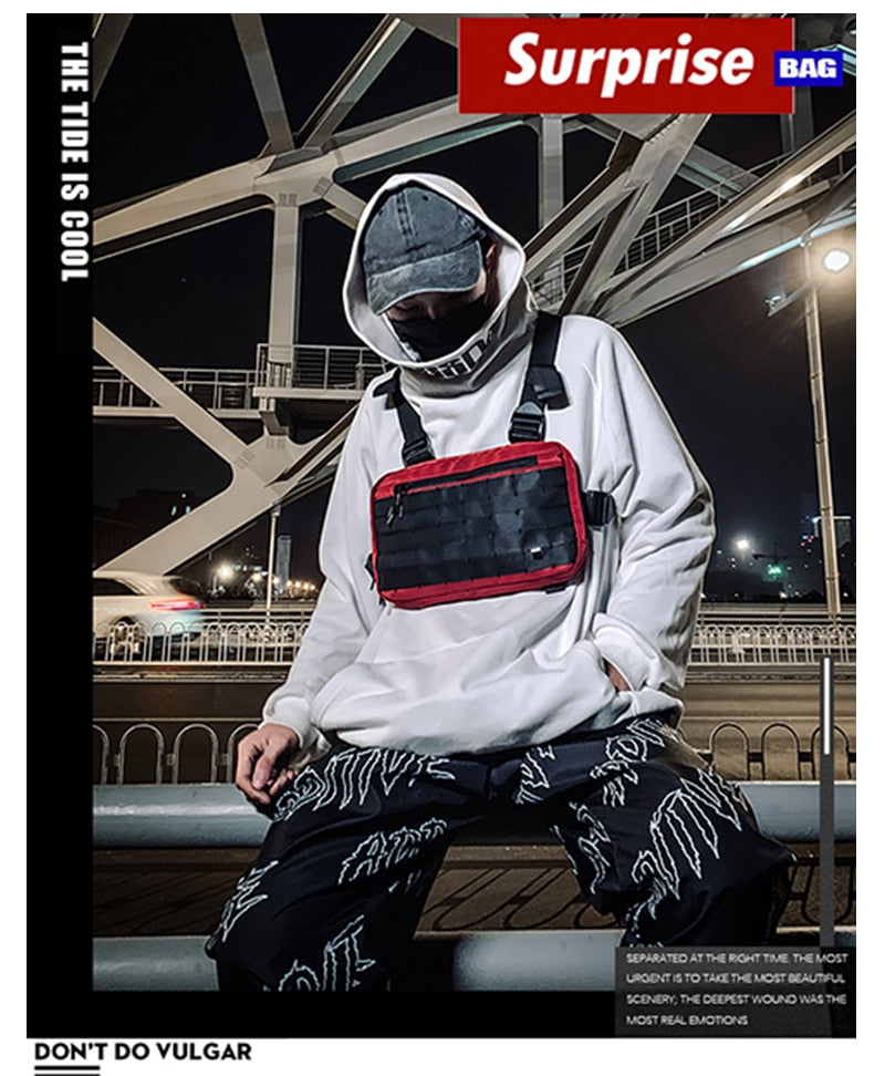 Gilet Poitrine Pack Hip hop Fonction Poitrine Rig Pack Nylon militaire Gilet poitrine rig rig Pack - kadopascher.com
