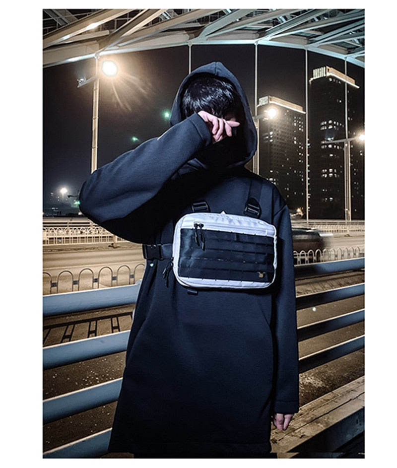 Gilet Poitrine Pack Hip hop Fonction Poitrine Rig Pack Nylon militaire Gilet poitrine rig rig Pack - kadopascher.com