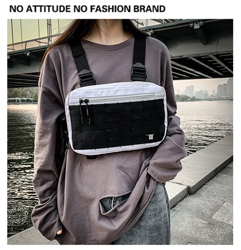 Gilet Poitrine Pack Hip hop Fonction Poitrine Rig Pack Nylon militaire Gilet poitrine rig rig Pack - kadopascher.com