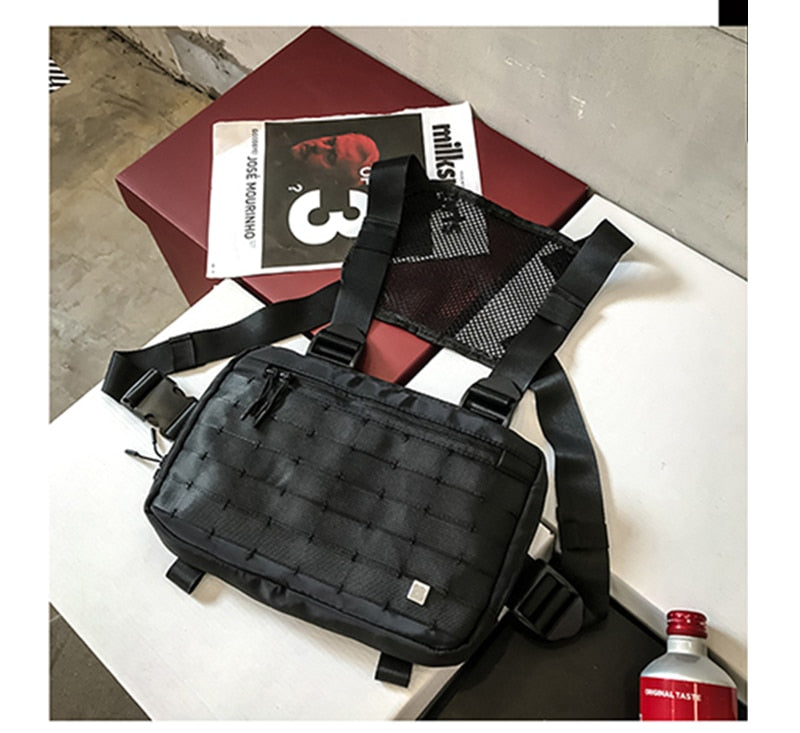 Gilet Poitrine Pack Hip hop Fonction Poitrine Rig Pack Nylon militaire Gilet poitrine rig rig Pack - kadopascher.com