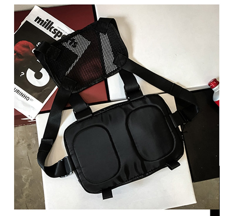 Gilet Poitrine Pack Hip hop Fonction Poitrine Rig Pack Nylon militaire Gilet poitrine rig rig Pack - kadopascher.com