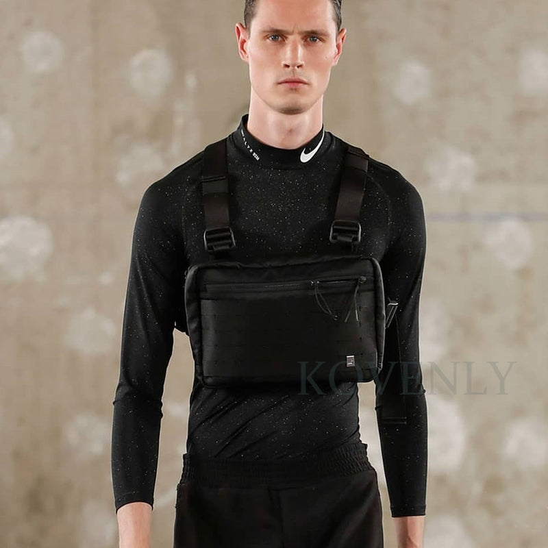 Gilet Poitrine Pack Hip hop Fonction Poitrine Rig Pack Nylon militaire Gilet poitrine rig rig Pack - kadopascher.com