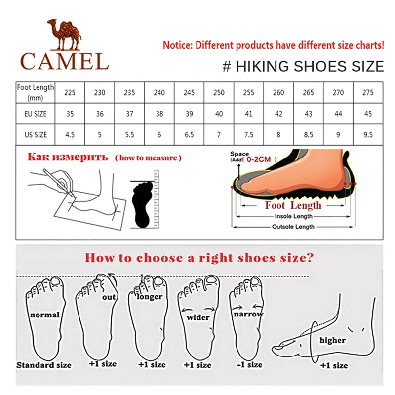 CAMEL Hommes Femmes Randonnée En Plein Air Chaussures En Cuir Antidérapant Respirant Escalade Trekking Randonnée Sneakers - kadopascher.com