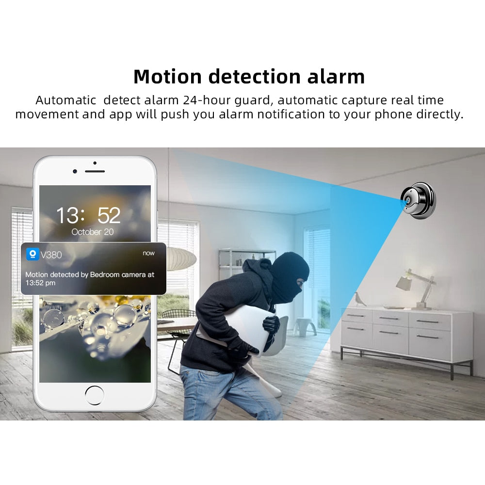 SDETER 1080P Sans Fil Mini WiFi Caméra Caméra de Sécurité À Domicile IP CCTV Surveillance IR Vision Nocturne Motion Détecter Bébé Moniteur P2P - kadopascher.com