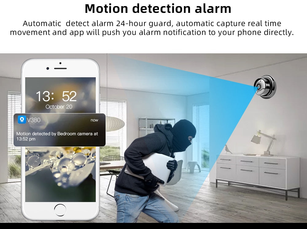SDETER 1080P Sans Fil Mini WiFi Caméra Caméra de Sécurité À Domicile IP CCTV Surveillance IR Vision Nocturne Motion Détecter Bébé Moniteur P2P - kadopascher.com