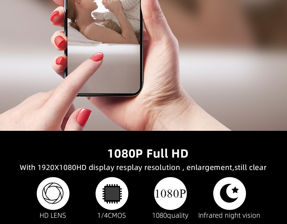 SDETER 1080P Sans Fil Mini WiFi Caméra Caméra de Sécurité À Domicile IP CCTV Surveillance IR Vision Nocturne Motion Détecter Bébé Moniteur P2P - kadopascher.com