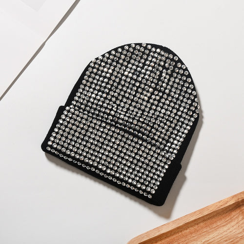 Bonnet femme avec perles / Black Hats with Clear Black Crystals - kadopascher.com