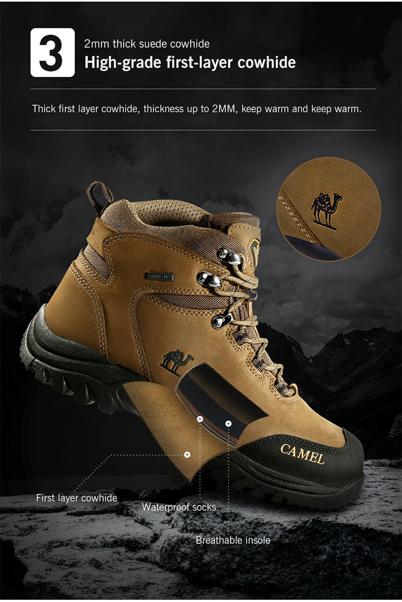 CAMEL Hommes Femmes High Top Chaussures de Randonnée 2019 Durable Imperméable Antidérapant En Plein Air Escalade Trekking Chaussures Militaire Tactique Bottes - kadopascher.com