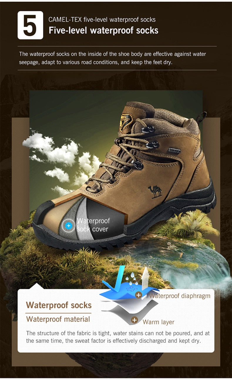 CAMEL Hommes Femmes High Top Chaussures de Randonnée 2019 Durable Imperméable Antidérapant En Plein Air Escalade Trekking Chaussures Militaire Tactique Bottes - kadopascher.com