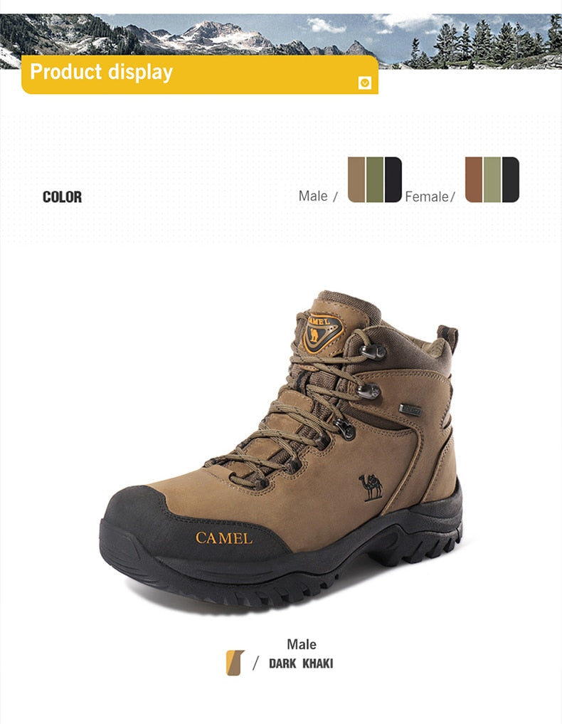 CAMEL Hommes Femmes High Top Chaussures de Randonnée 2019 Durable Imperméable Antidérapant En Plein Air Escalade Trekking Chaussures Militaire Tactique Bottes - kadopascher.com